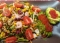 Праздничный салат с морепродуктами и красной икрой