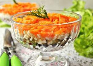 Салат с печенью и морковью