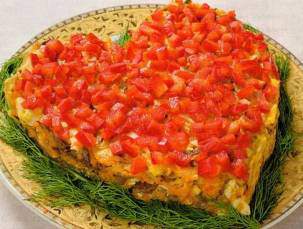 Салат с лососем «Сердце»