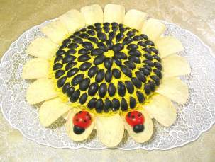 Морской салат «Подсолнух» с креветками